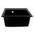 Chiuvetă bucătărie din granit cu 1 cuvă BRICK Flow, negru metalic, 460x515 mm