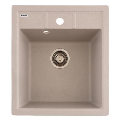 Chiuvetă de bucătărie din granit cu 1 cuvă Flow Brick Aventa 460x515x200 mm