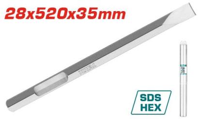 Dalta lata TOTAL cu prindere HEX 28x35x520 mm pentru demolare