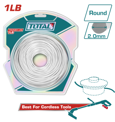 Fir tăietor rotund TOTAL 2.0 mm, 120 m pentru motocoasă și trimmer