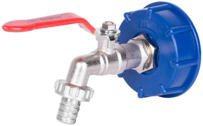 Set robinet din alama pentru rezervor IBC 1/2, reductie 60 mm si iesire 3/4