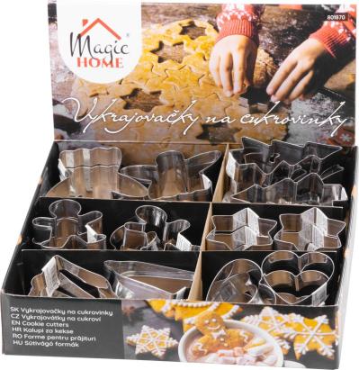 Set forme pentru prăjituri de Crăciun MagicHome, inox, 6 modele