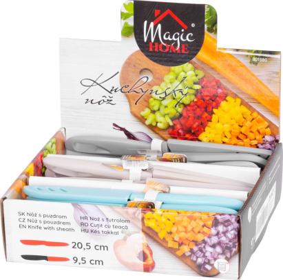 Cuțit pentru legume MagicHome cu teacă, din inox, 20,5 cm