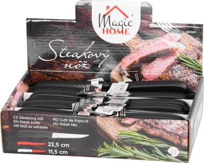 Cuțit pentru steak MagicHome, zimțat, din inox, 22,5 cm