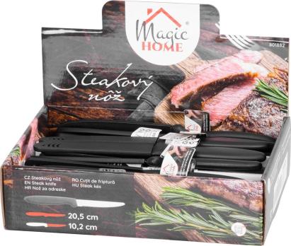 Cuțit pentru steak MagicHome cu teacă, lamă zimțată, 20,5 cm