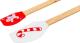 Set 2 spatule din silicon pentru copt si gatit, model Craciun, rosu/alb