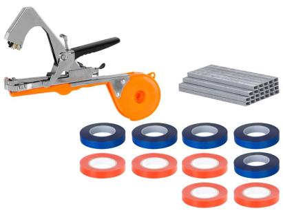 Cleste pentru legat plante Cameleon, set cu 10 benzi si 10000 capse