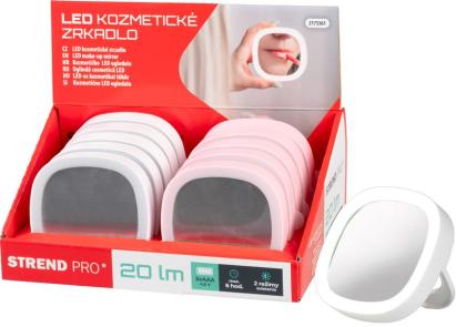 Zrkadlo Strend Pro XL1204011, vreckové, kozmetické, LED, 3xAAA, Sellbox 10 ks