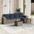 Set mobilier grădină cu perne, 6 piese, gri, poliratan GartenMobel Dekor