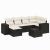 Set canapele de grădină cu perne, 7 piese, negru, poliratan GartenMobel Dekor