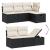 Set canapele de grădină cu perne, 7 piese, negru, poliratan GartenMobel Dekor