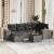 Set canapele de grădină cu perne, 7piese gri deschis poliratan GartenMobel Dekor