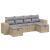Set canapele de grădină, 6 piese, cu perne, bej, poliratan GartenMobel Dekor