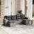 Set mobilier grădină cu perne, 6 piese, gri, poliratan GartenMobel Dekor