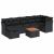 Set mobilier de grădină cu perne, 8 piese, negru, poliratan GartenMobel Dekor