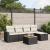 Set mobilier de grădină cu perne, 6 piese, negru, poliratan GartenMobel Dekor