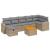 Set canapele de grădină, 8 piese, cu perne, bej, poliratan GartenMobel Dekor