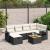Set canapele de grădină cu perne, 7 piese, negru, poliratan GartenMobel Dekor