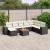 Set mobilier de grădină cu perne, 9 piese, negru, poliratan GartenMobel Dekor
