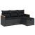 Set mobilier de grădină cu perne, 4 piese, negru, poliratan GartenMobel Dekor