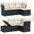 Set mobilier de grădină cu perne, 4 piese, negru, poliratan GartenMobel Dekor