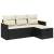 Set mobilier de grădină cu perne, 4 piese, negru, poliratan GartenMobel Dekor
