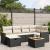 Set canapele de grădină cu perne, 7 piese, negru, poliratan GartenMobel Dekor