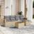 Set canapele de grădină, 6 piese, cu perne, bej, poliratan GartenMobel Dekor