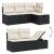 Set mobilier de grădină cu perne, 6 piese, negru, poliratan GartenMobel Dekor