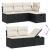 Set canapele de grădină cu perne, 7 piese, negru, poliratan GartenMobel Dekor