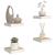 Rafturi perete suspendate 4 buc. alb/stejar 23x23,5x3,8 cm MDF GartenMobel Dekor