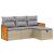 Set canapele de grădină, 4 piese, cu perne, mix bej, poliratan GartenMobel Dekor