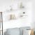 Rafturi perete suspendate 4 buc. alb/stejar 40x23x3,8 cm MDF GartenMobel Dekor