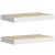 Rafturi perete suspendate 2 buc. alb/stejar 50x23x3,8cm MDF GartenMobel Dekor