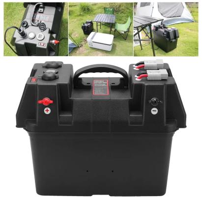 Cutie Ermetica SMART pentru baterie auto, multifunctionala cu terminale externe, voltmetru, pentru calatorii, camping, ambarcatiuni, rulote FAVLine Selection