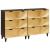 Bufet 2 pcs Negru și Aur 60 x 33 x 75 cm Lemn de mango solid GartenMobel Dekor