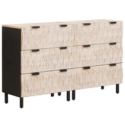 Bufet 2 pcs Finisaj Alb Spălat 60 x 33 x 75 cm GartenMobel Dekor