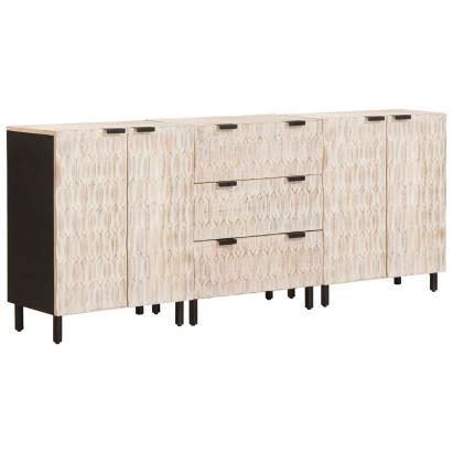 Bufet 3 pcs Finisaj Alb Spălat 180 x 33 x 75 cm GartenMobel Dekor