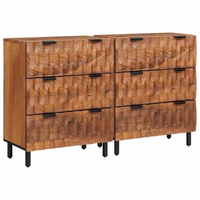 Bufet 2 pcs Finisaj Acacia Maro 60 x 33 x 75 cm GartenMobel Dekor