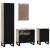 Set de mobilier pentru baie cu ușă 4 pcs Maro Nuc Lemn compozit GartenMobel Dekor