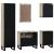 Set de mobilier pentru baie cu ușă 5 pcs Maro Nuc Lemn compozit GartenMobel Dekor
