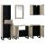Set de mobilier pentru baie cu ușă 5 pcs Maro Nuc Lemn compozit GartenMobel Dekor