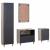 Set dulap baie cu sertar cu ușă 4 pcs Gri Lemn de mango solid GartenMobel Dekor