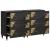 Bufet cu sertar 2 pcs Negru 60 x 33 x 75 cm Lemn de mango solid GartenMobel Dekor