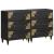Bufet cu sertar 2 pcs Negru 60 x 33 x 75 cm Lemn de mango solid GartenMobel Dekor