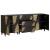 Set dulap baie 3 pcs Negru 180 x 33 x 75 cm Lemn de mango solid GartenMobel Dekor