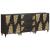 Set dulap baie 3 pcs Negru 180 x 33 x 75 cm Lemn de mango solid GartenMobel Dekor