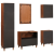 Dulap de Baie cu sertar 5 pcs Maro și negru Lemn de mango solid GartenMobel Dekor