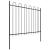 Gard de grădină cu vârf circular din oțel 1781,5x150 cm, negru GartenMobel Dekor