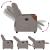 Fotoliu rabatabil electric, gri taupe, material textil GartenMobel Dekor